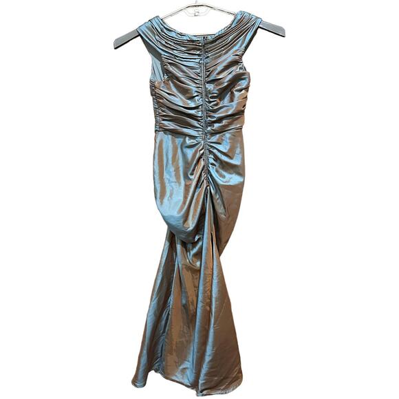 Xscape Gown Size 8 Green Brown Long Evening Formal Dress Ruched Mermaid Prom - Picture 2 of 5